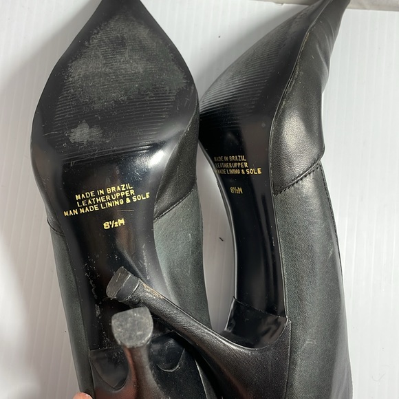 Paolo Corelli black pointed toe leather pumps size 8.5 - Picture 5 of 6